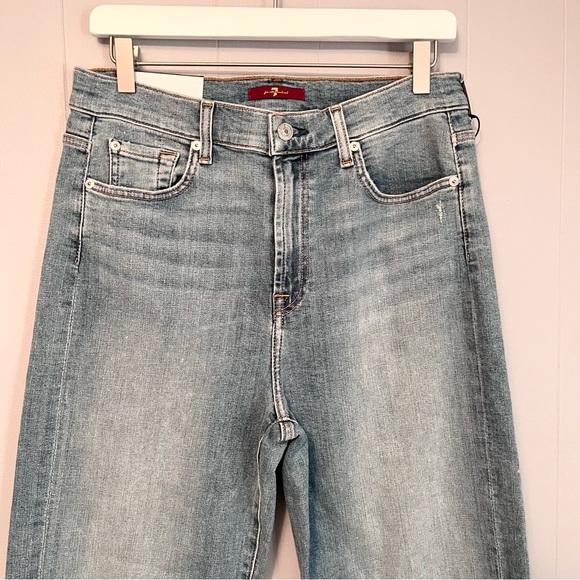 7 For All Mankind 7 FAM Cropped Alexa size 31 jeans high waisted wide leg - Picture 3 of 10